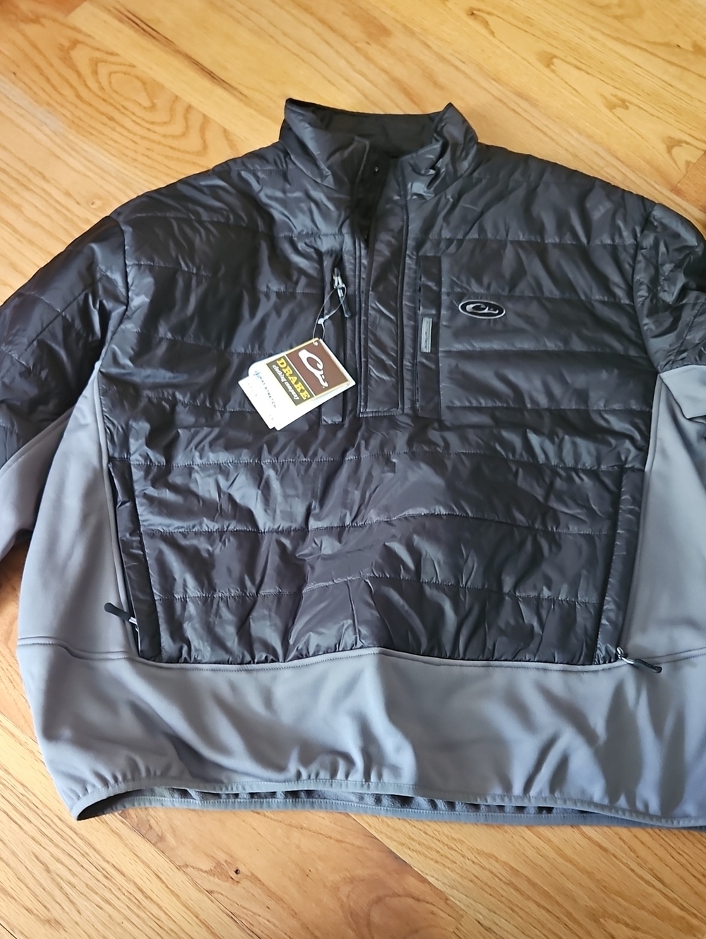 Drake Black and Gray Performance Insulated Pullover Jacket